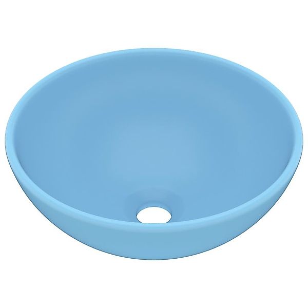 vidaXL Waschbecken Luxus-Waschbecken Rund Matt Hellblau günstig online kaufen