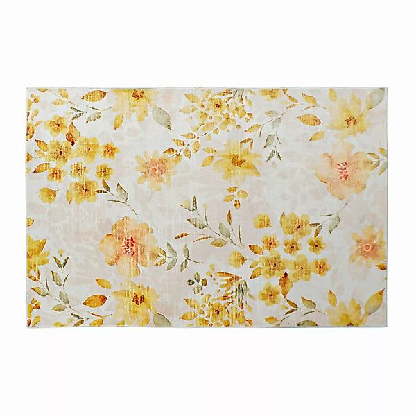 Teppich Dkd Home Decor Gelb Weiß Polyester Baumwolle Blomster (120 X 180 X günstig online kaufen