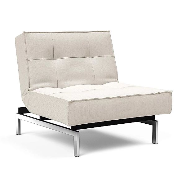 Innovation - Splitback Sessel Beine Chrom - off-white/Stoff 531 Bouclé Off günstig online kaufen