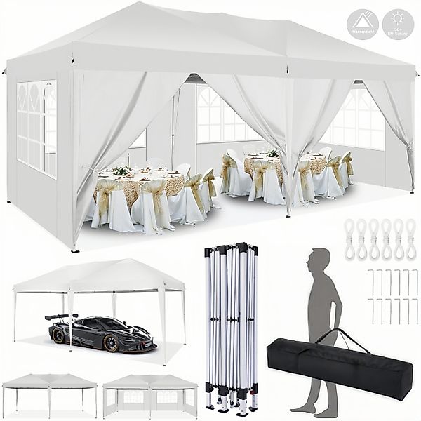 LUCKZON Pavillon 3x6m, Faltbar Pavillon Wasserdicht, günstig online kaufen