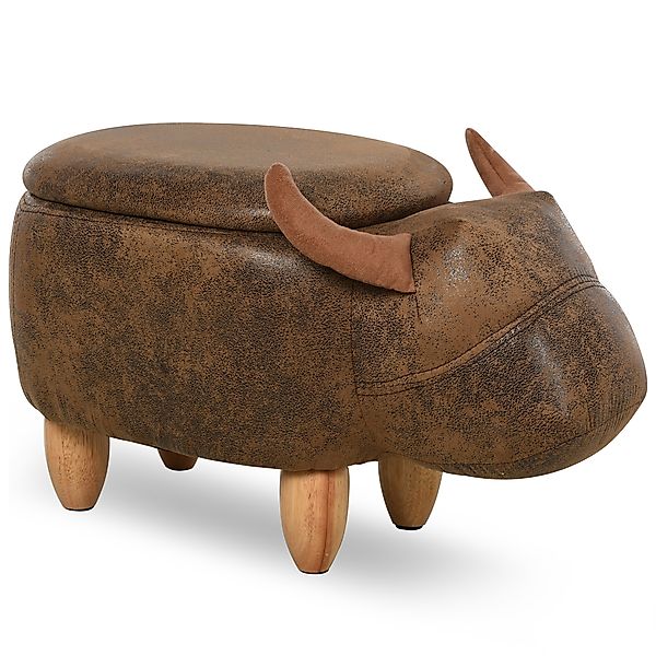 HOMCOM Kuhhocker - Kuhhocker - Stierhocker 2-in-1 mit Stauraum - Kautschukh günstig online kaufen