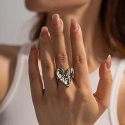 KARMA Fingerring Damenring Herz Edelstahl Gold günstig online kaufen