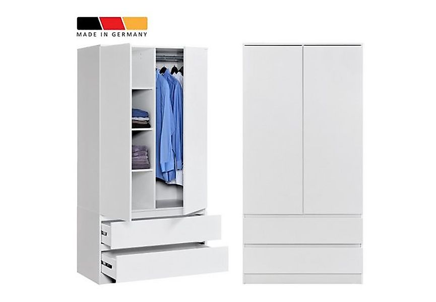 Home Collective Kleiderschrank mit 2 Türen, 3 Einlegeböden und 2 Schubkäste günstig online kaufen