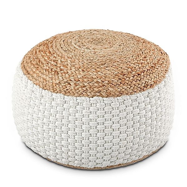 Amagohome Sitzhocker Sitzhocker natur/weiß Sitzpouf Jute günstig online kaufen