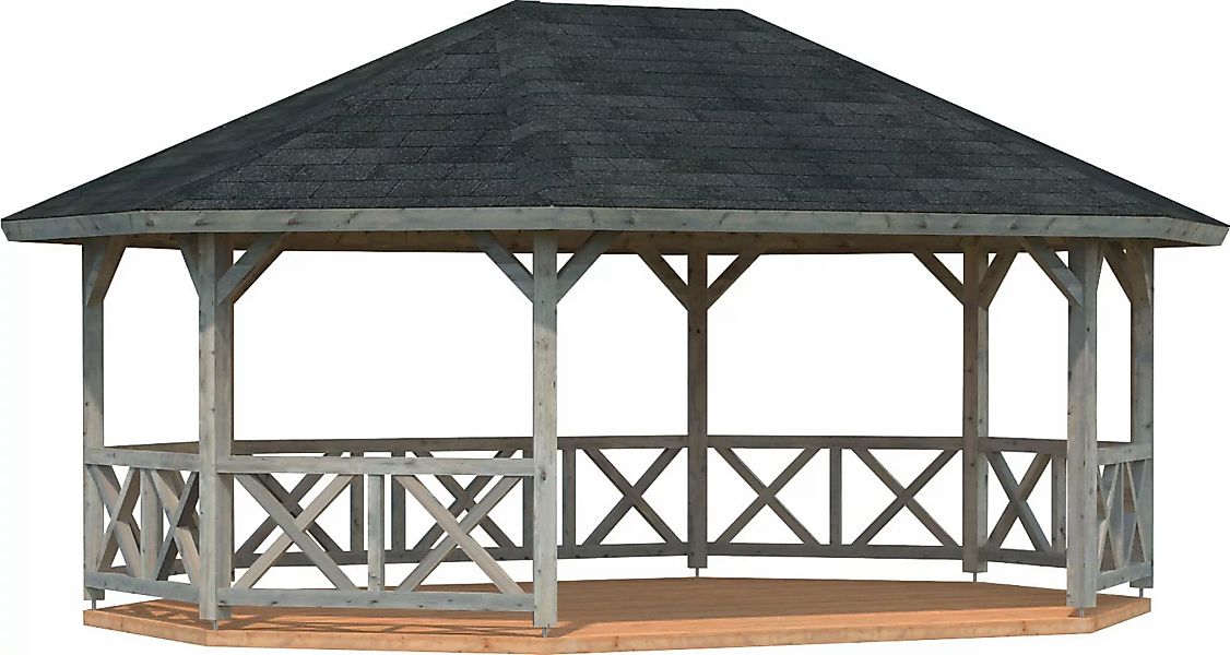 Palmako Holzpavillon "Betty", BxT: 615x551 cm, grau günstig online kaufen