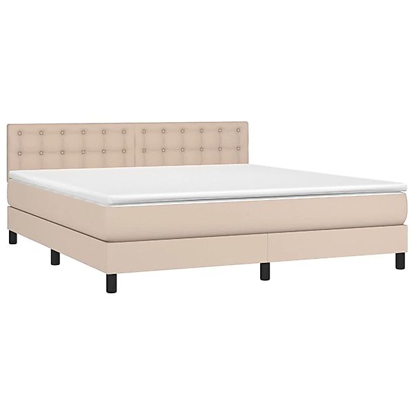 vidaXL Boxspringbett mit Matratze & LED Cappuccino-Braun 160x200cm 3134236 günstig online kaufen