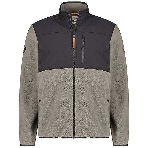 camel active Fleecejacke im Materialmix Farbe grau Größe: 6XL günstig online kaufen