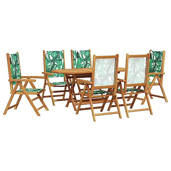 vidaXL 7-Teiliges Garten Essset Blattmuster Massivholz Akazie 3375751 günstig online kaufen