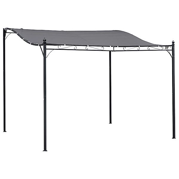 Outsunny Pergola Gazebo Metall Polyester Grau 297L x 297B cm günstig online kaufen