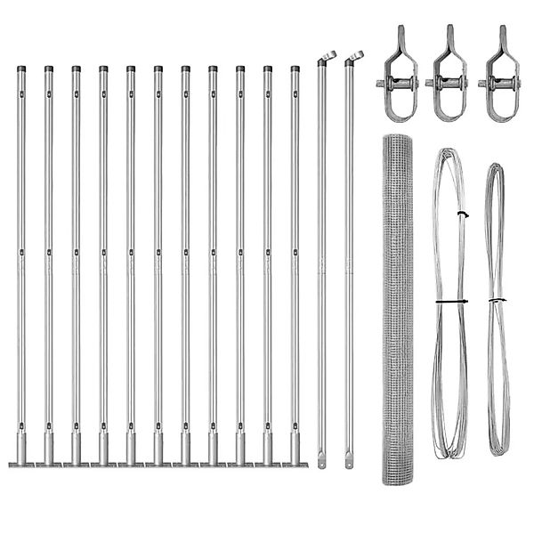 vidaXL Zaunpfosten Silber 25 x 1,5 m 12 x 12 mm Netz Stahl 3352328 günstig online kaufen