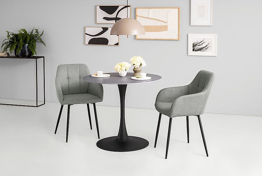 HELA Esszimmerstuhl HANNA (Set, 2 St), Schalenstuhl, Armlehnen Stuhl, Bezug günstig online kaufen