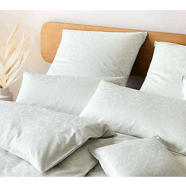 Elegante Mako Satin Bettwäsche Muriel 2406-4 grün Bambus 135x200 günstig online kaufen