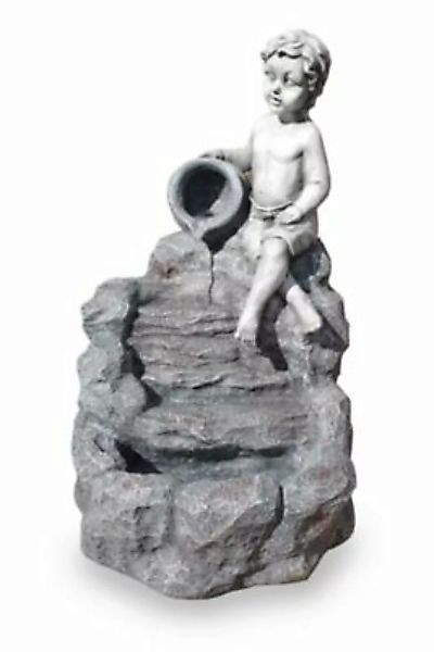 KIOM Springbrunnen Figurenbrunnen FoChild Led 74 cm grau günstig online kaufen