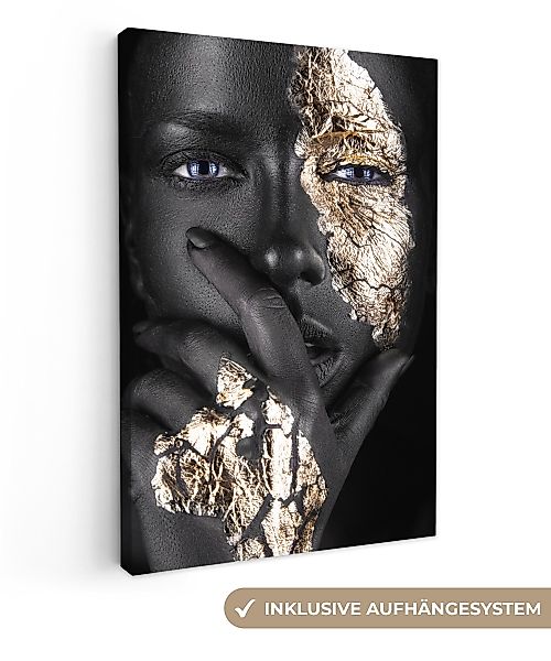OneMillionCanvasses® Leinwandbild Frau - Gold - günstig online kaufen