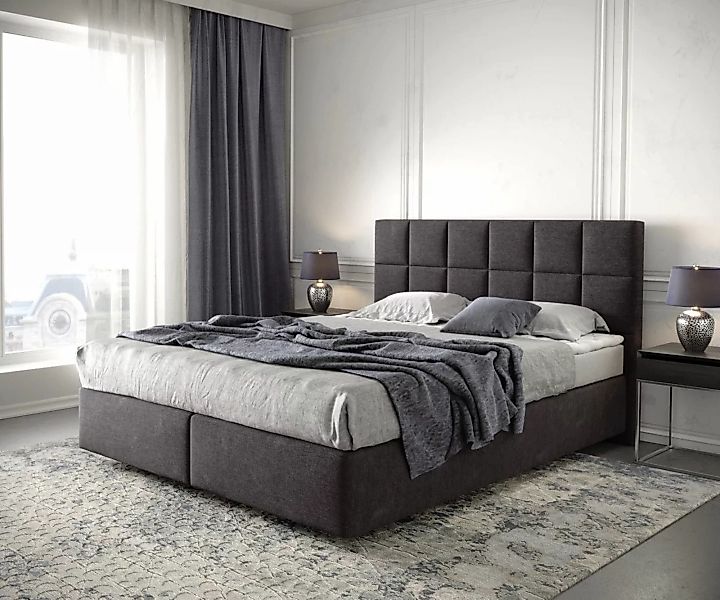 DELIFE Boxspringbett Dream-Fine, Mikrofaser Schwarz 160x200 cm mit Matratze günstig online kaufen