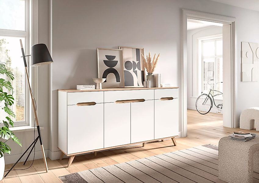 Home affaire Sideboard "Alesund, Breite 185 cm, 4 Türen, 1 Schubkasten, kon günstig online kaufen