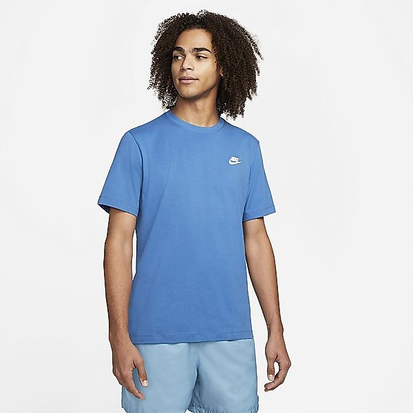 Nike Sportswear Club Kurzärmeliges T-shirt S Dk Marina Blue / White günstig online kaufen