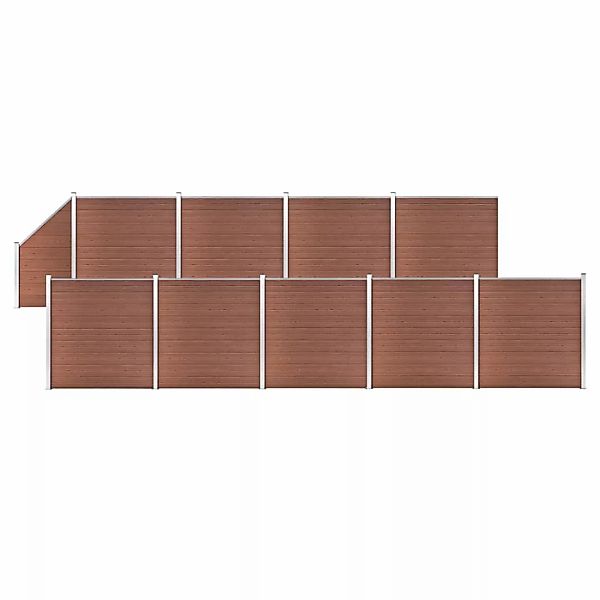 Wpc Zaun-set 9 Quadrate + 1 Schräge 1657x186 Cm Braun günstig online kaufen