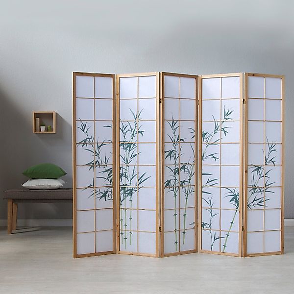 Homestyle4u Paravent Holz Raumteiler Bambus Shoji günstig online kaufen