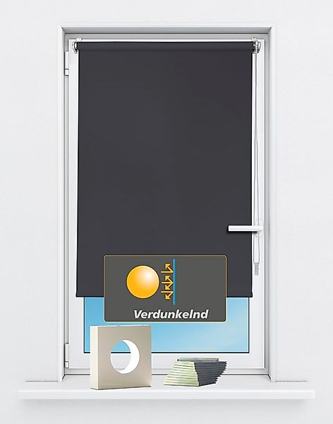 Kutti Seitenzugrollo »Seitenzugrollo 'Luna', verdunkelnd, Klemmfix, ohne Bo günstig online kaufen