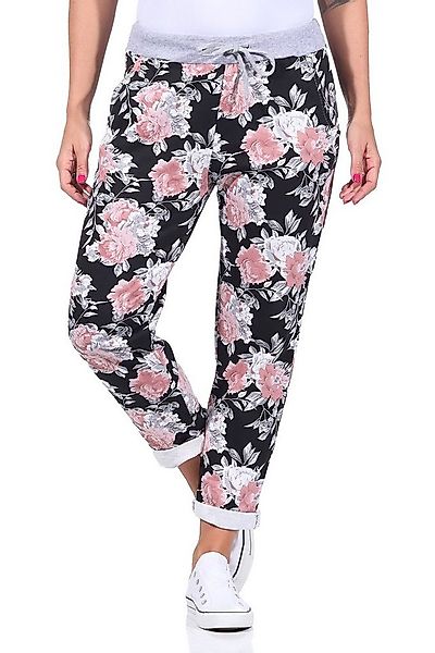 simaranda Jogginghose Damen Jogginghose 29 Schwarz / Blume 1 One Size 36-40 günstig online kaufen