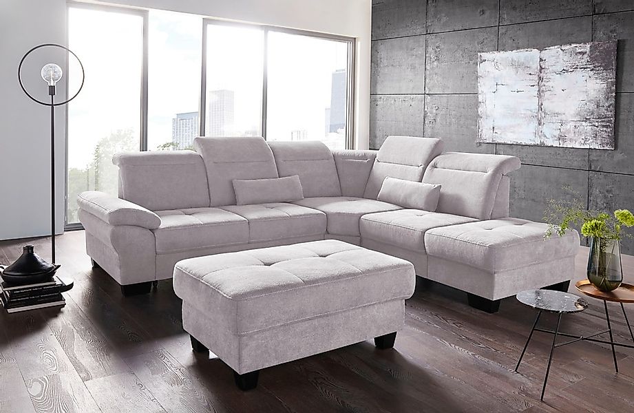 Home affaire Ecksofa "Cornwall L-Form" incl. Sitztiefenverstellung, mit Bet günstig online kaufen