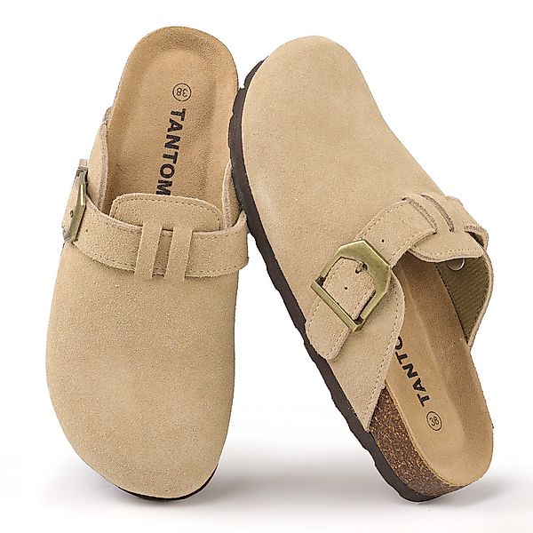 TAN.TOMI Boston Wildleder Clog Leder Pantoletten günstig online kaufen