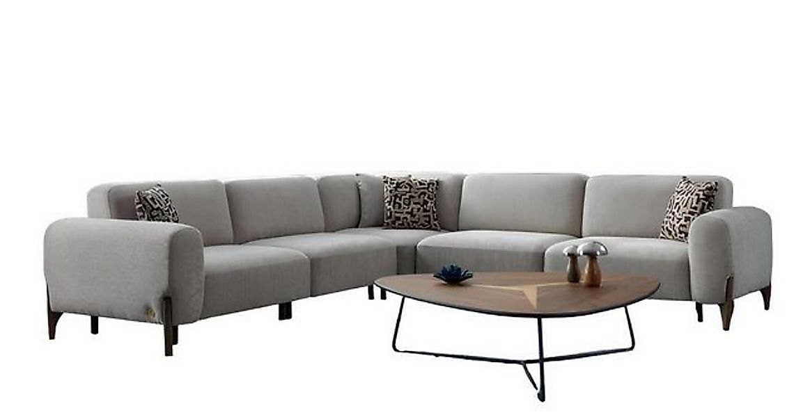 JVmoebel Ecksofa Beige Ecksofa L-Form Relax Sofa Modern Wohnzimmer Garnitur günstig online kaufen