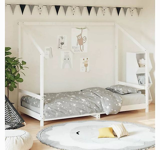 vidaXL Kinderbett Kinderbett Weiß 90x200 cm Massivholz Kiefer günstig online kaufen