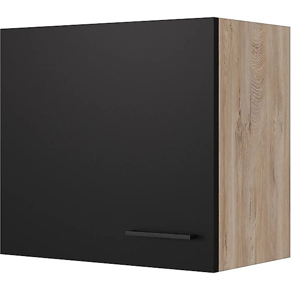 Flex-Well Exclusiv Küchen-Oberschrank Capri 60x 55cm Schwarz Matt-Endgrain günstig online kaufen