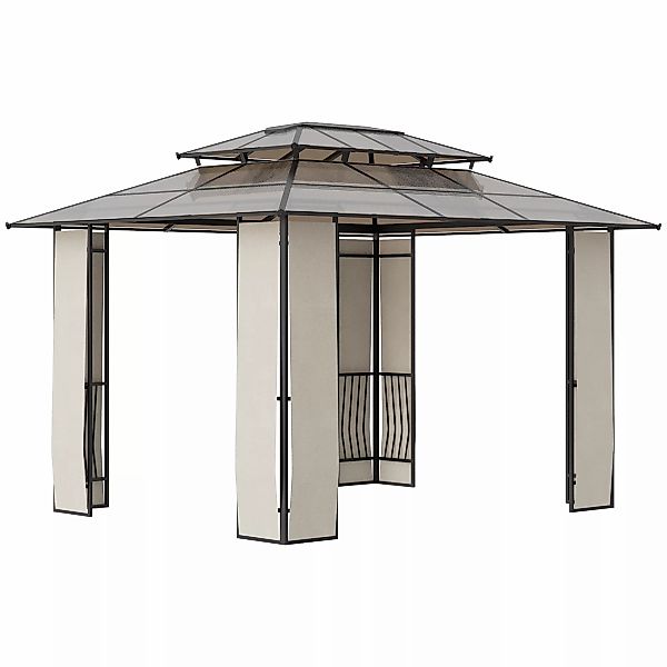 Outsunny Gartenpavillon mit Sonnendach 3,65x3x2,75m, robuster Pavillon aus günstig online kaufen