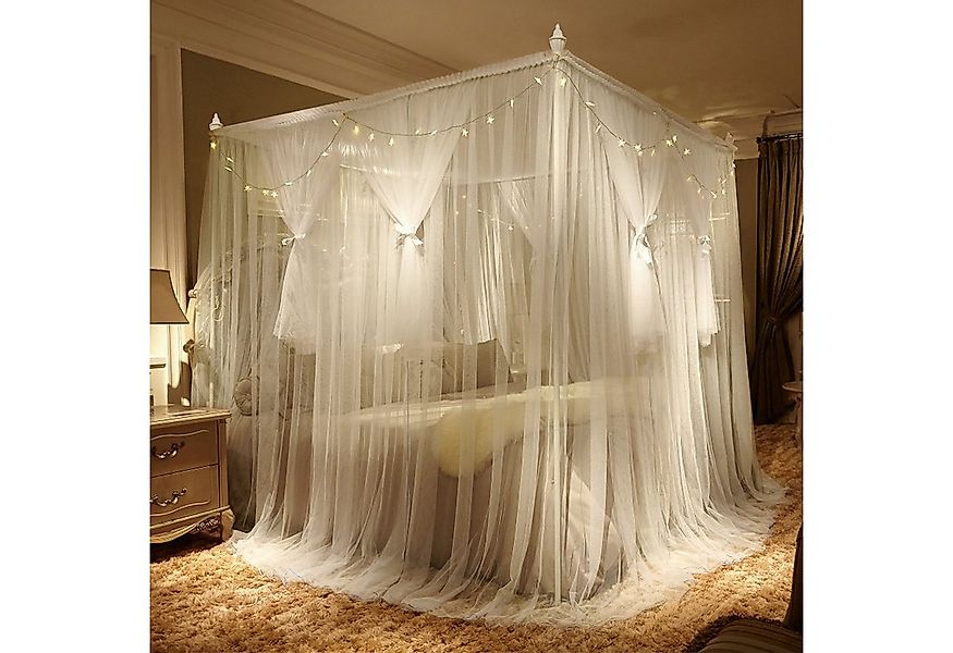 Refttenw Moskitonetz Mesh Betthimmel mit 3 Ecken,Himmelbett Vorhänge,Luxuri günstig online kaufen