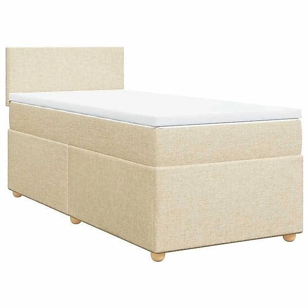 vidaXL Boxspringbett mit Matratze Creme 80x200 cm Stoff 3286505 günstig online kaufen