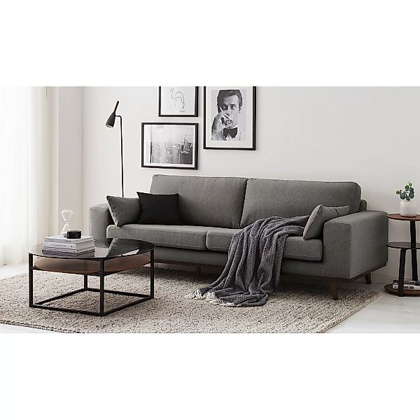 home24 Mørteens Sofa Billund 3-Sitzer Grau Strukturstoff 237x84x91 cm (BxHx günstig online kaufen