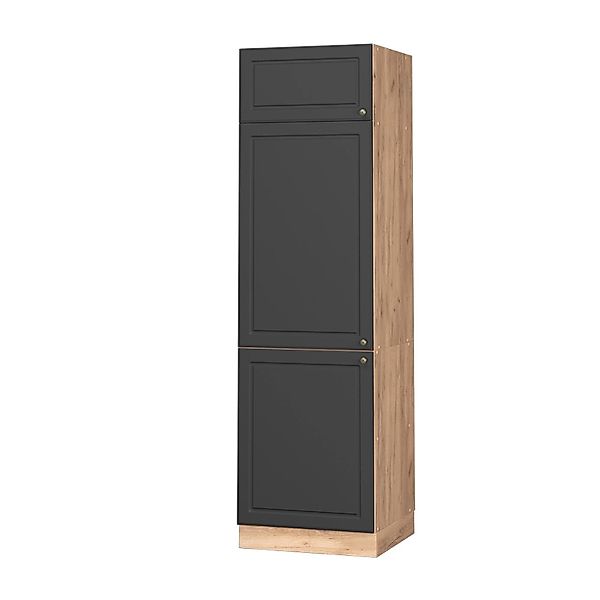 Vicco Kühlumbauschrank Fame-Line Anthrazit-Gold/Goldkraft Eiche 60 cm günstig online kaufen