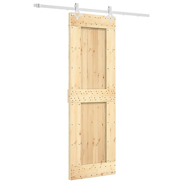 vidaXL Schiebetür mit Beschlag 70x210 cm Massivholz Kiefer 3203185 günstig online kaufen