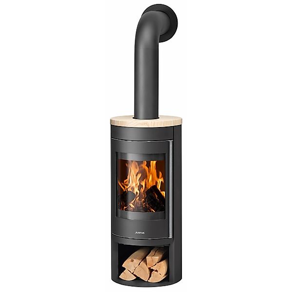 Justus Kaminofen Mino 2.0 Stahl Schwarz mit Sandstein Holzoptik 5 kW günstig online kaufen