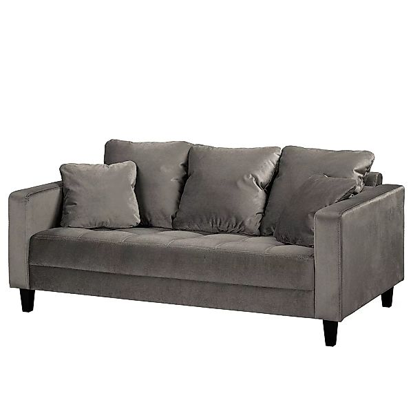 home24 Red Living Sofa Elnora 2-Sitzer Grau Samt 178x85x90 cm günstig online kaufen