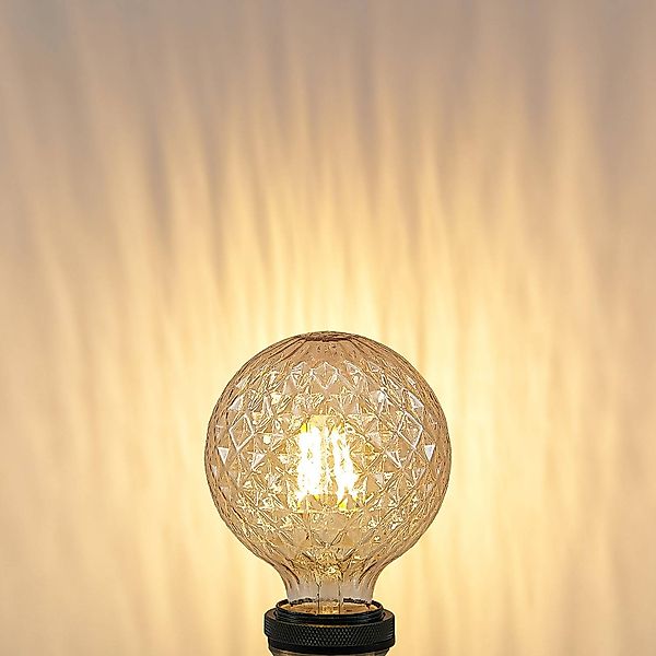 Lucande LED-Lampe E27 G95 4W 2.700K dimmbar amber günstig online kaufen