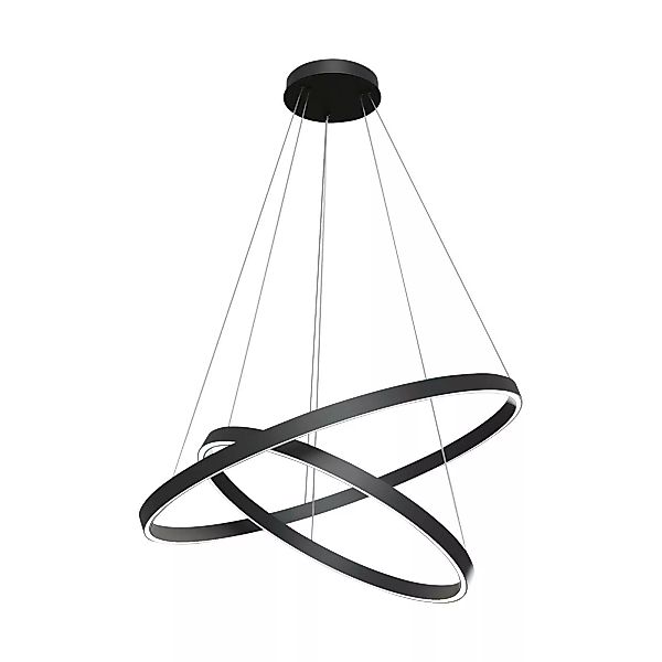 Maytoni Rim LED-Hängelampe, 840, 2 Ringe, schwarz günstig online kaufen