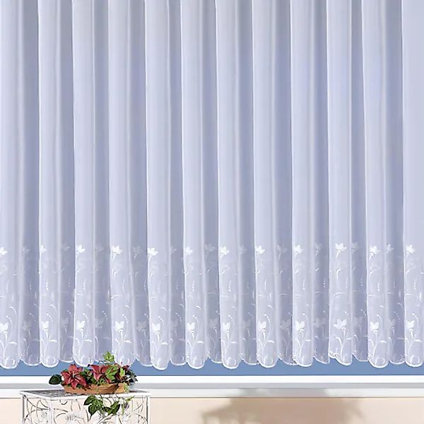 Weckbrodt Gardine »Turin«, (1 St.), echte Stickerei, Voile, halbtransparent günstig online kaufen