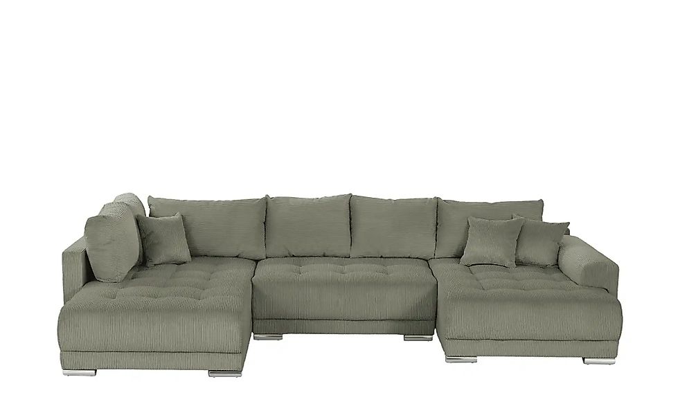 Wohnlandschaft mit Schlaffunktion Lemie ¦ grün ¦ Maße (cm): B: 356 H: 85 T: günstig online kaufen