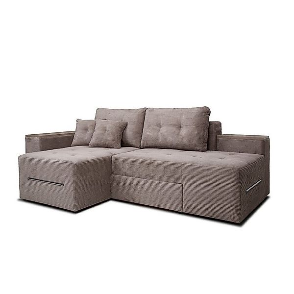 VitaliSpa® Ecksofa Ecksofa, Beige, 240 x 160 cm mit Schlaffunktion günstig online kaufen