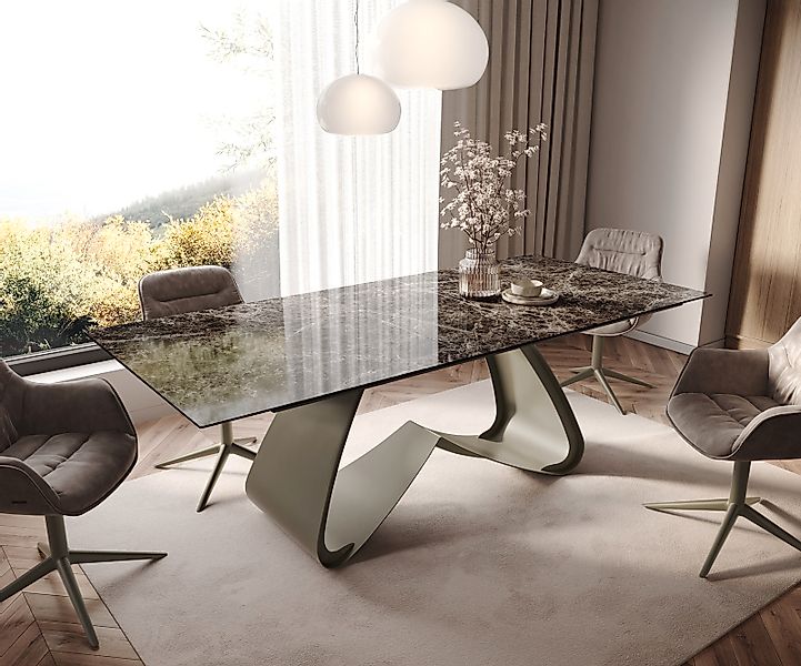 Esstisch Edge 180-220x100 Keramik Emperador Extra Lucidato Dunkelbraun W-Ge günstig online kaufen