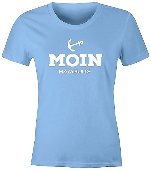 MoonWorks Print-Shirt Damen T-Shirt Moin Hamburg Anker maritime Damen Slim günstig online kaufen
