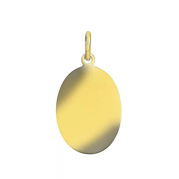 Vivance Kettenanhänger "585/- Gelbgold glanz/matt Goldplatte oval 20x27 mm" günstig online kaufen