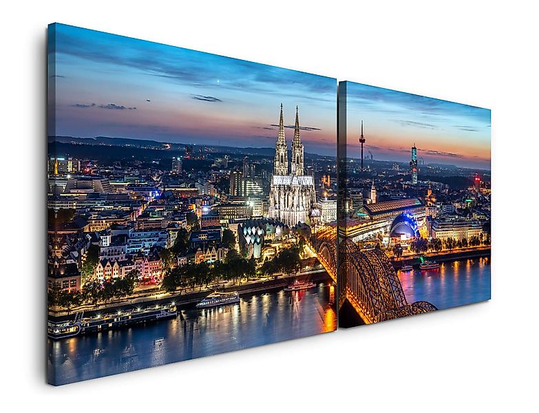 Sinus Art Leinwandbild Köln Skyline Wandbild günstig online kaufen