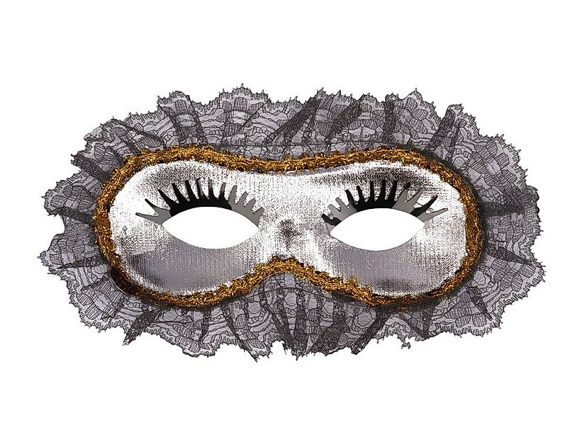 Das Kostümland Verkleidungsmaske Spitzen Augenmaske Venezia - Silber günstig online kaufen