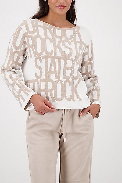 Monari Strickpullover Pullover Schrift Regular fit mit Rundhalsausschnitt günstig online kaufen