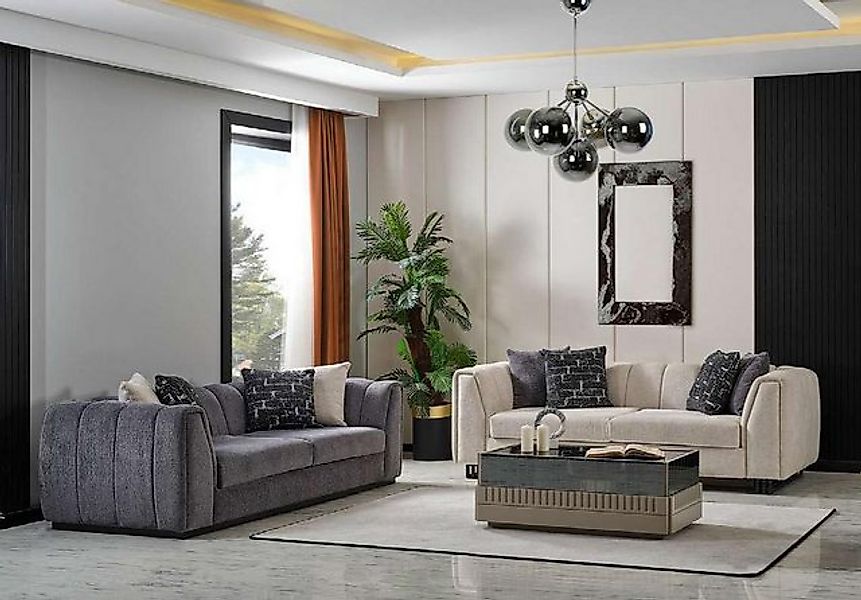 JVmoebel Sofa Sofaset Polstergarnitur Couchgarnitur Sofalandschaft Couch 2x günstig online kaufen